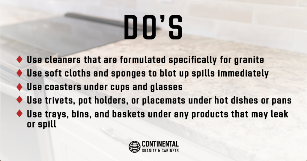 five things avoid your granite countertops maintenance dos